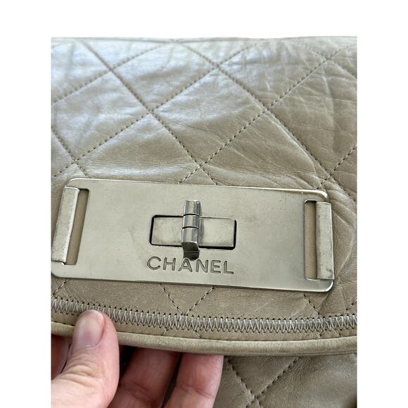 Authentic Chanel Quilted Calfskin Tote – Beige / Silver Hardware - Picture 7 of 16